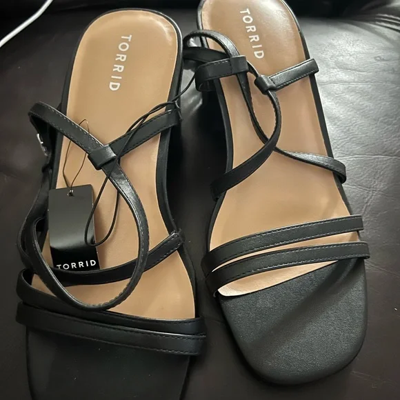 Black Strappy Heeled Sandals - Picture 2 of 6